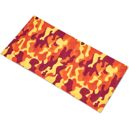 Kids Camo Flexi Tubular Bandana Orange Flat